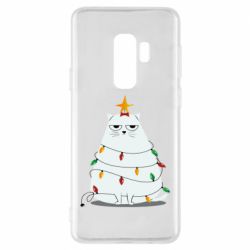 Чехол для Samsung S9+ Cat and Christmas Lights - PrintSalon