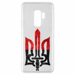 Чехол для Samsung S9+ Герб Украины красно-черный - PrintSalon