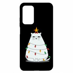 Чехол для Xiaomi Mi 10T/10T Pro Cat and Christmas Lights - PrintSalon