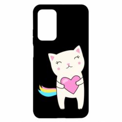Чехол для Xiaomi Mi 10T/10T Pro Cute cat with heart - PrintSalon