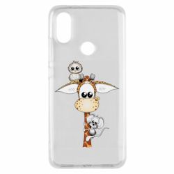 Чехол для Xiaomi Mi A2 Giraffe Owl and Mouse - PrintSalon