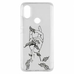 Чехол для Xiaomi Mi A2 Hand with leafs - PrintSalon
