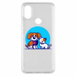 Чехол для Xiaomi Mi A2 Собачка и котик - PrintSalon