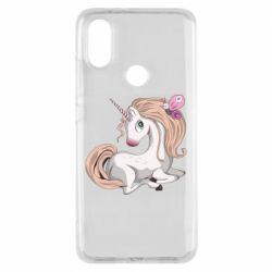 Чехол для Xiaomi Mi A2 Unicorn with bow tie - PrintSalon