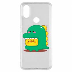 Чехол для Xiaomi Mi A2 Уточка в костюме динозавра - PrintSalon