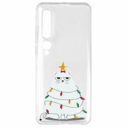 Чехол для Xiaomi Mi10/10 Pro Cat and Christmas Lights - PrintSalon