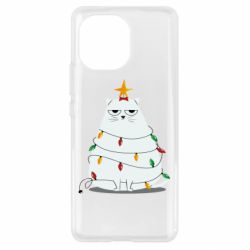 Чехол для Xiaomi Mi11 Cat and Christmas Lights - PrintSalon