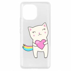 Чехол для Xiaomi Mi11 Cute cat with heart - PrintSalon