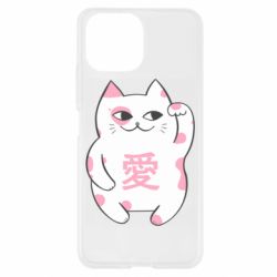 Чехол для Xiaomi Mi11 Lite Cat and hieroglyphs - PrintSalon