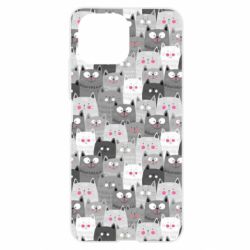 Чохол для Xiaomi Mi11 Lite Gray cats pattern - PrintSalon