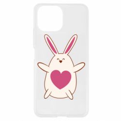 Чехол для Xiaomi Mi11 Lite Rabbit with a pink heart - PrintSalon