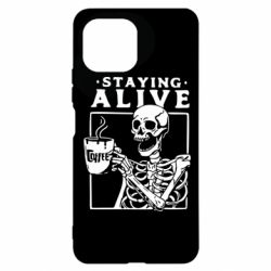 Чехол для Xiaomi Mi11 Lite Staying alive with coffee - PrintSalon