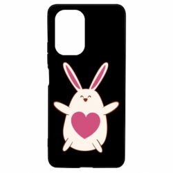 Чехол для Xiaomi Poco F3/K40 Rabbit with a pink heart - PrintSalon