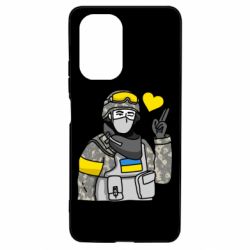 Чохол для Xiaomi Poco F3/K40 Військовий з сердечком