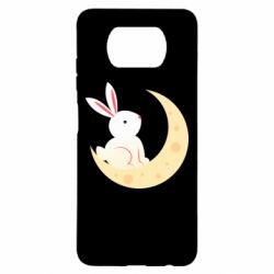 Чехол для Xiaomi Poco X3 Cute rabbit on the moon - PrintSalon