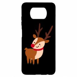 Чехол для Xiaomi Poco X3 Deer with red nose - PrintSalon