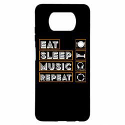 Чехол для Xiaomi Poco X3 Eat sleep dj repeat. - PrintSalon