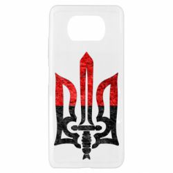 Чехол для Xiaomi Poco X3 Герб Украины красно-черный - PrintSalon
