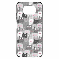 Чохол для Xiaomi Poco X3 Gray cats pattern - PrintSalon