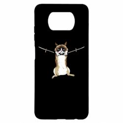 Чехол для Xiaomi Poco X3 Grumpy Cat On The Rope - PrintSalon
