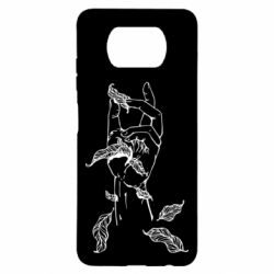 Чехол для Xiaomi Poco X3 Hand with leafs - PrintSalon