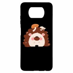 Чехол для Xiaomi Poco X3 Hedgehog with mushrooms - PrintSalon