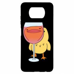 Чехол для Xiaomi Poco X3 Качка і келих вина - PrintSalon