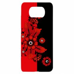 Чохол для Xiaomi Poco X3 Червоні квіти - PrintSalon