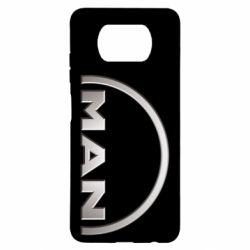 Чехол для Xiaomi Poco X3 Man metallic logo - PrintSalon