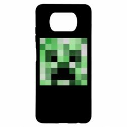 Чехол для Xiaomi Poco X3 Minecraft minimalist Creeper - PrintSalon
