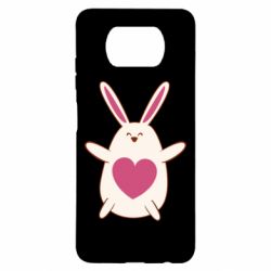 Чехол для Xiaomi Poco X3 Rabbit with a pink heart - PrintSalon