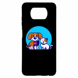 Чехол для Xiaomi Poco X3 Собачка и котик - PrintSalon
