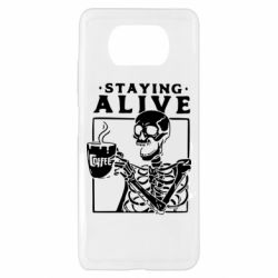 Чехол для Xiaomi Poco X3 Staying alive with coffee - PrintSalon