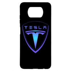 Чехол для Xiaomi Poco X3 Tesla logo gradient - PrintSalon