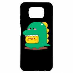 Чехол для Xiaomi Poco X3 Уточка в костюме динозавра - PrintSalon