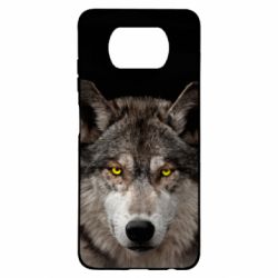 Чохол для Xiaomi Poco X3 Wolf with yellow eyes - PrintSalon