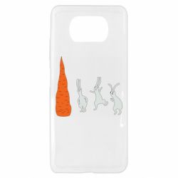 Чехол для Xiaomi Poco X3 Зайцы возле морковки - PrintSalon
