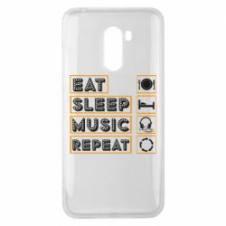 Чехол для Xiaomi Pocophone F1 Eat sleep dj repeat. - PrintSalon