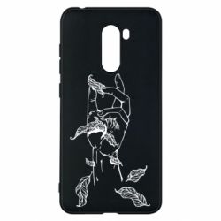 Чехол для Xiaomi Pocophone F1 Hand with leafs - PrintSalon