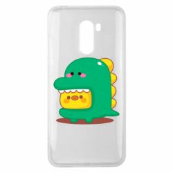 Чехол для Xiaomi Pocophone F1 Уточка в костюме динозавра - PrintSalon