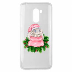 Чехол для Xiaomi Pocophone F1 Заяц Новогодний - PrintSalon