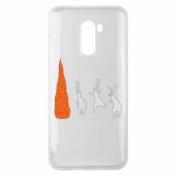 Чехол для Xiaomi Pocophone F1 Зайцы возле морковки - PrintSalon