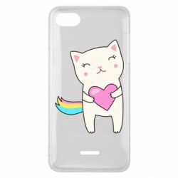 Чехол для Xiaomi Redmi 6A Cute cat with heart - PrintSalon