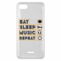 Чехол для Xiaomi Redmi 6A Eat sleep dj repeat. - PrintSalon