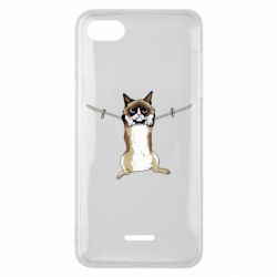 Чехол для Xiaomi Redmi 6A Grumpy Cat On The Rope - PrintSalon