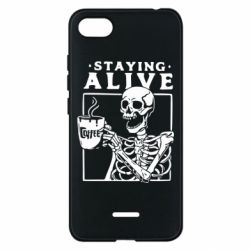 Чехол для Xiaomi Redmi 6A Staying alive with coffee - PrintSalon