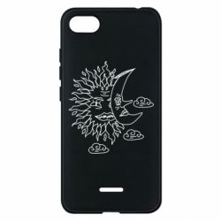 Чехол для Xiaomi Redmi 6A Sun and Moon faces - PrintSalon