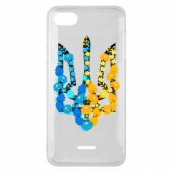 Чохол для Xiaomi Redmi 6A Тризуб квіти Україна - PrintSalon