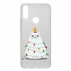 Чехол для Xiaomi Redmi 7 Cat and Christmas Lights - PrintSalon