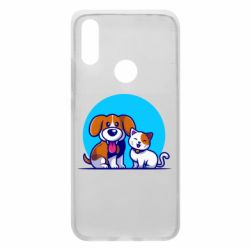 Чехол для Xiaomi Redmi 7 Собачка и котик - PrintSalon